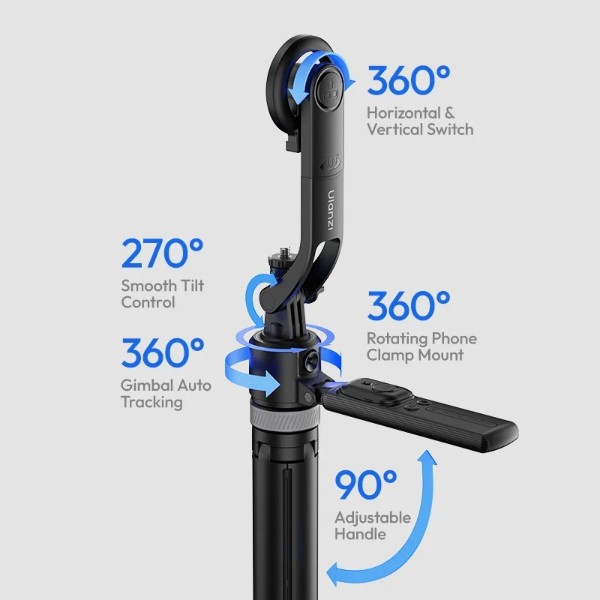 Фото - Штатив Ulanzi з автоматичним стеженням TT23 Auto-Tracking Selfie Stick Tripod Black (T168)